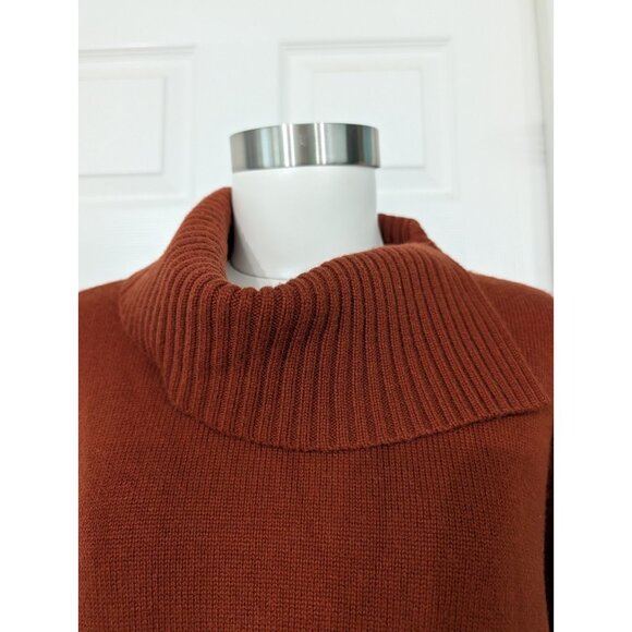 Nordstrom Signature 100% Cashmere Burgundy Split Neck Sweater Size XL Dry Clean - Picture 4 of 8